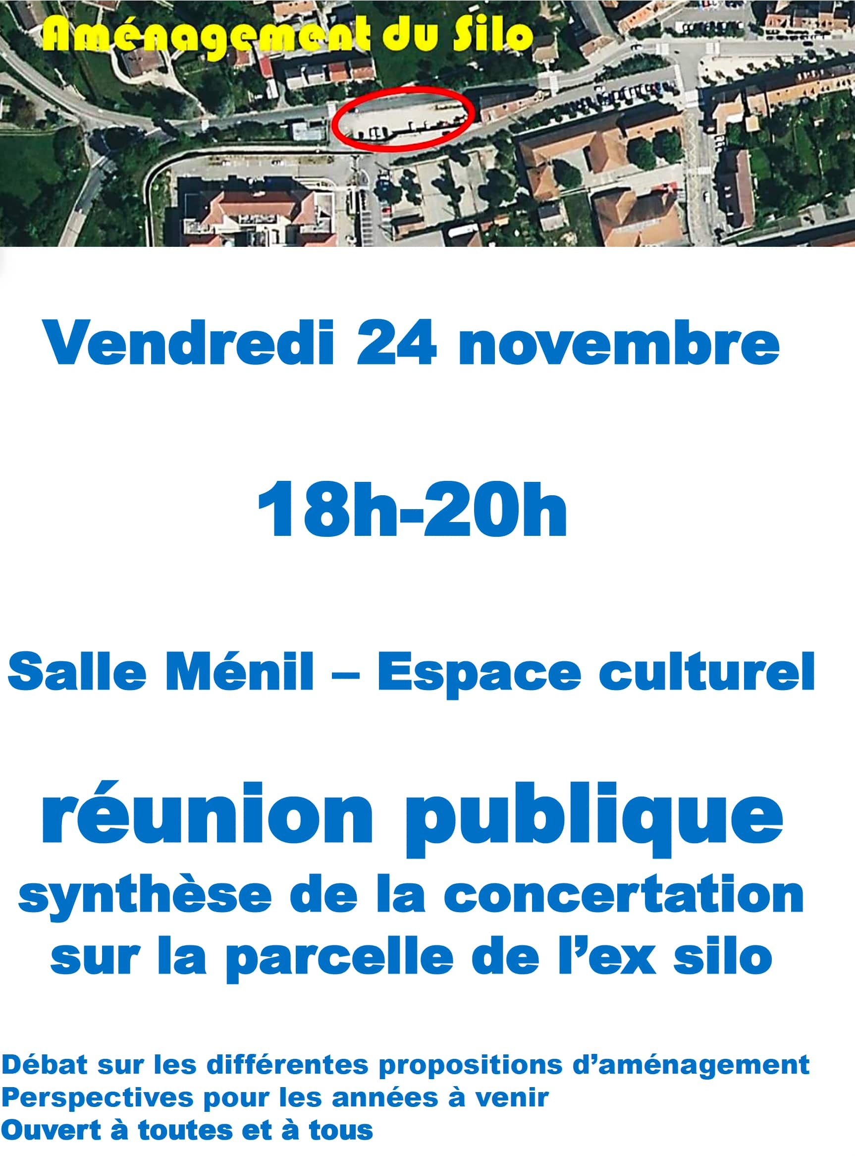 Réunion publique synthèse de la concertation sur la parcelle de l'ex silo