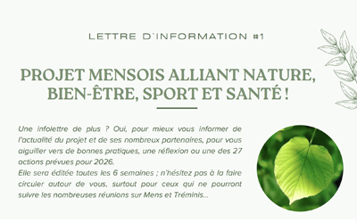 Infolettre n°1 – Projet Mensois alliant nature, bien-être, sport et santé !
