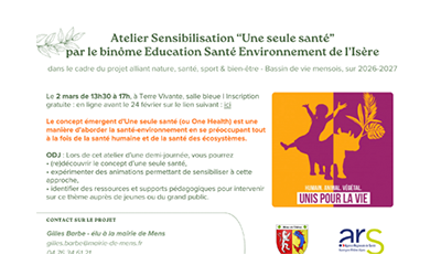 Atelier Sensibilisation « Une seule santé »