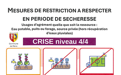 Alerte situation de crise de sécheresse niveau 4